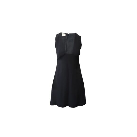 Stella McCartney Plunge Neckline Mini Dress in Black Viscose